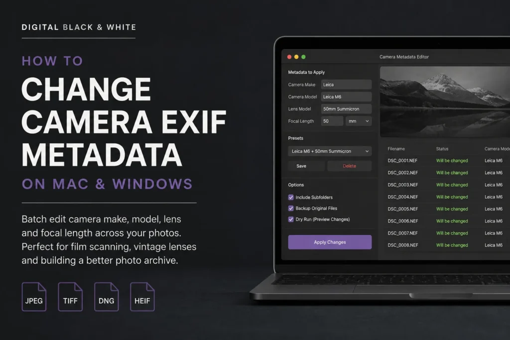 How to Change Camera EXIF Metadata on Mac and Windows