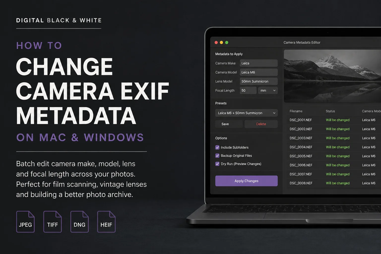 How to Change Camera EXIF Metadata on Mac and Windows