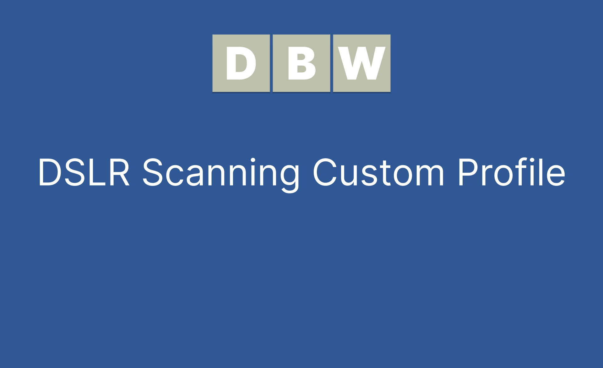 DSLR Custom Profile Video