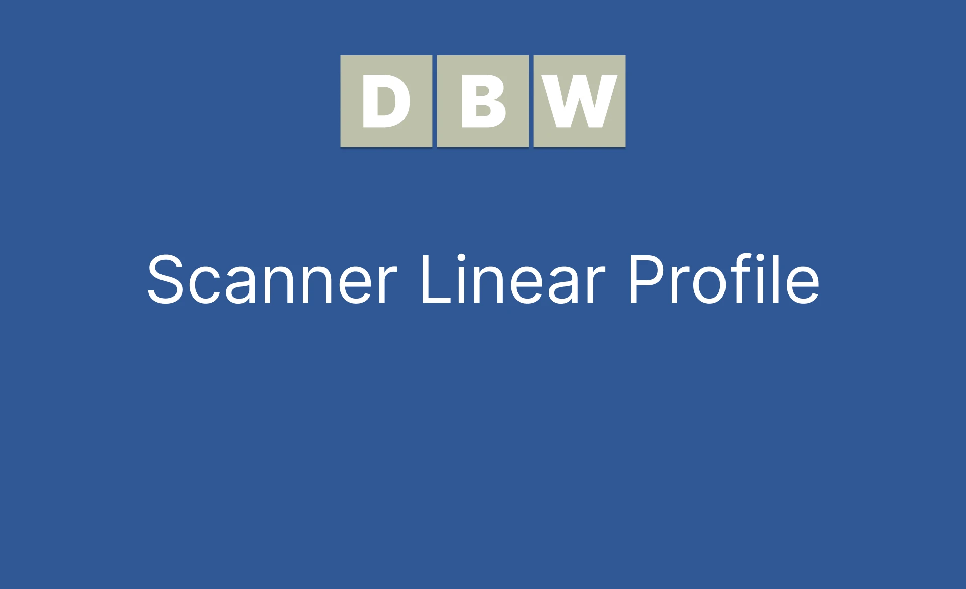 Scanner Custom Linear Profile Video