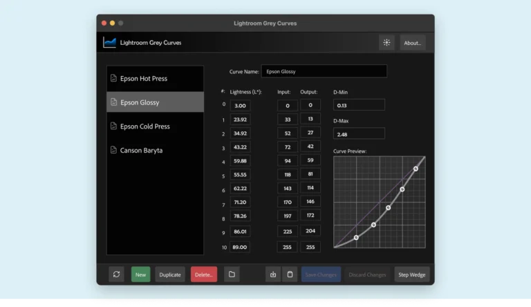 Custom Print Curves For Adobe Lightroom