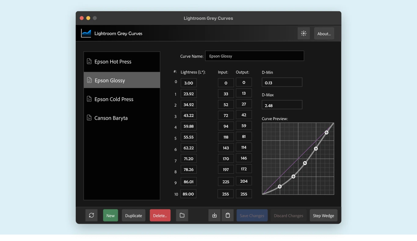 Custom Print Curves For Adobe Lightroom